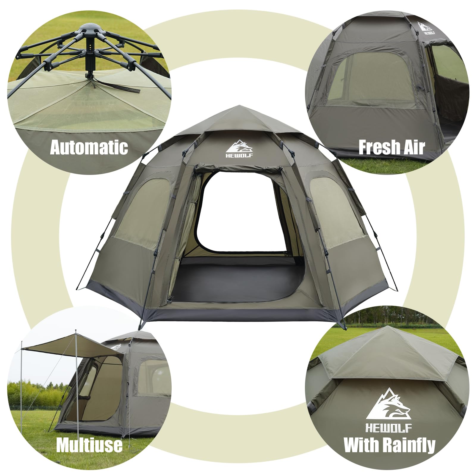 Hewolf dual doors with mesh ventilation maintain airflow while keeping insects out.