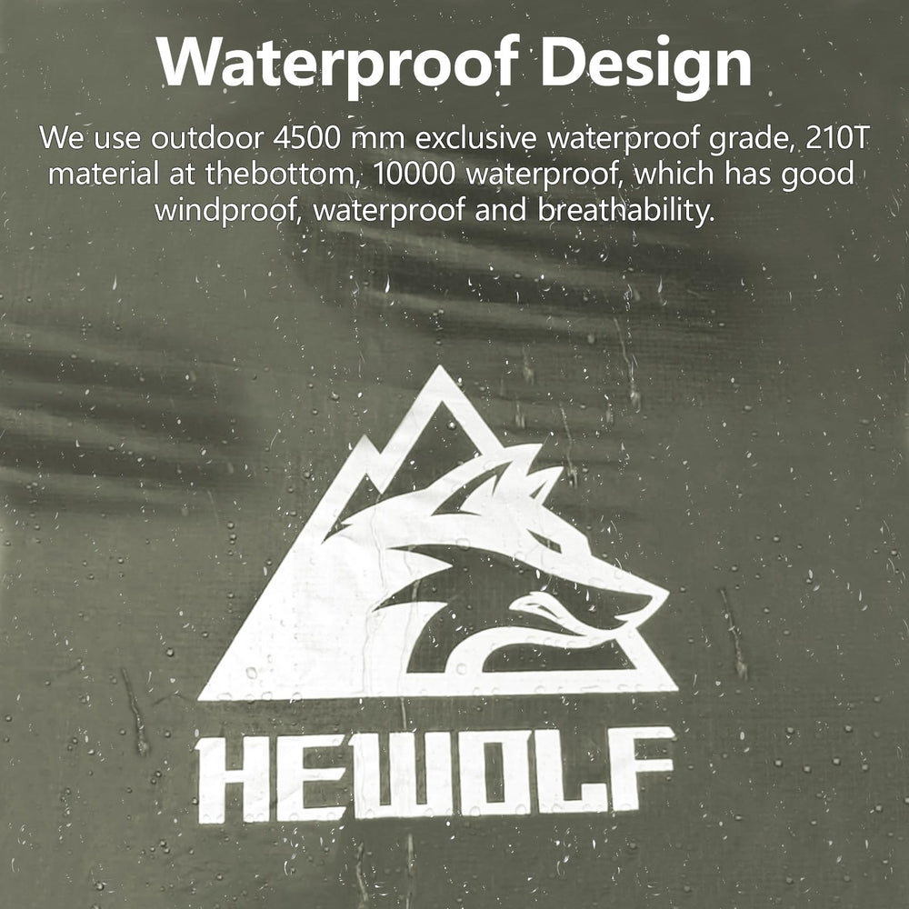 Hewolf lantern hooks and interior pockets keep camping essentials within reach.