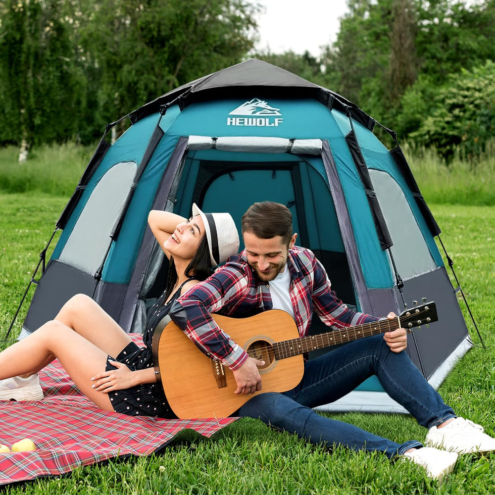 HEWOLF easy pop-up assembly supports quick tent setup on-site.