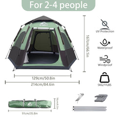 HEWOLF tent with two doors for cross-ventilation and easy access.