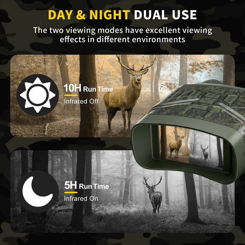 HEXEUM night vision goggles 36MP photos deliver sharp, high-detail nighttime memories.