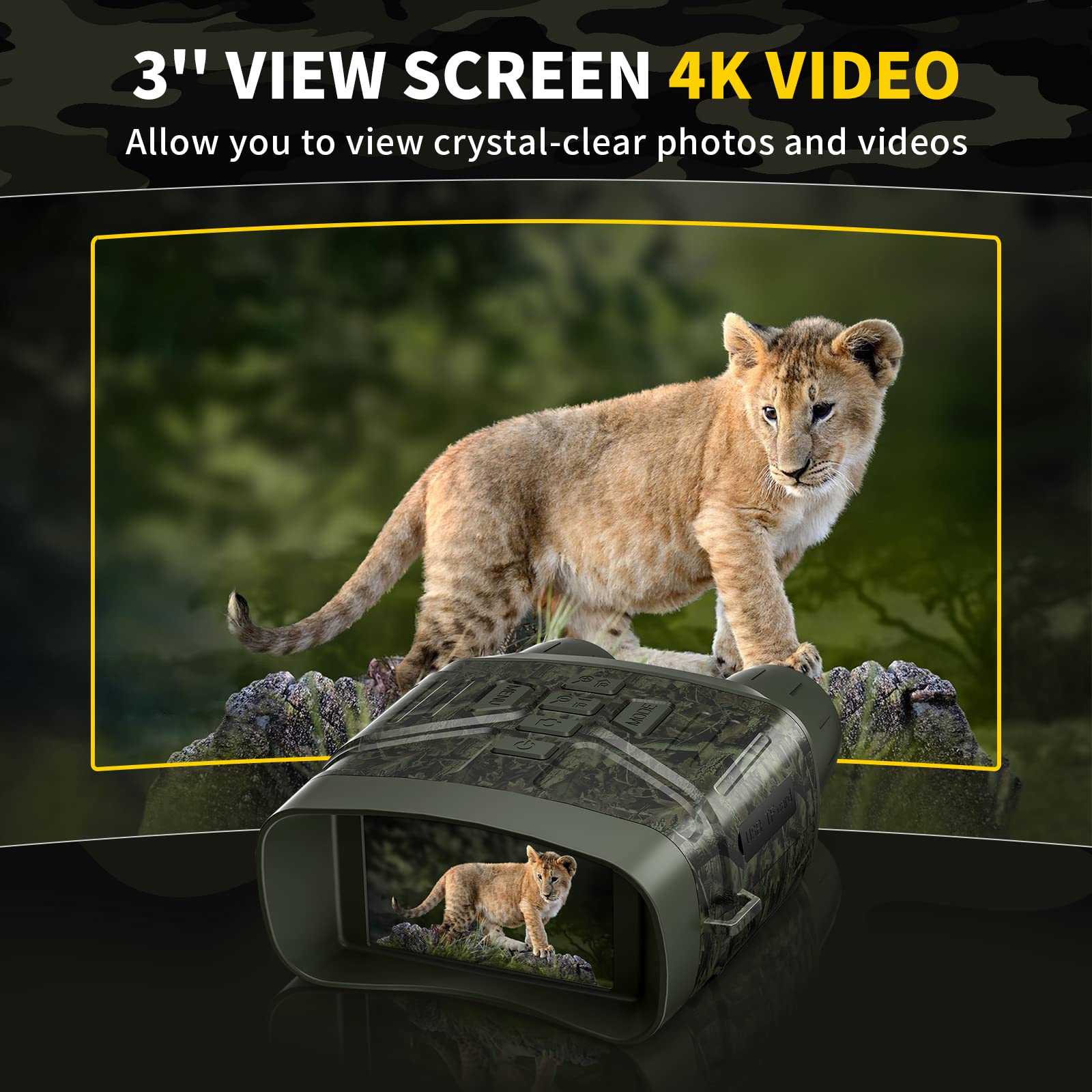 HEXEUM night vision goggles 4K video capture for crisp outdoor adventures after dark.