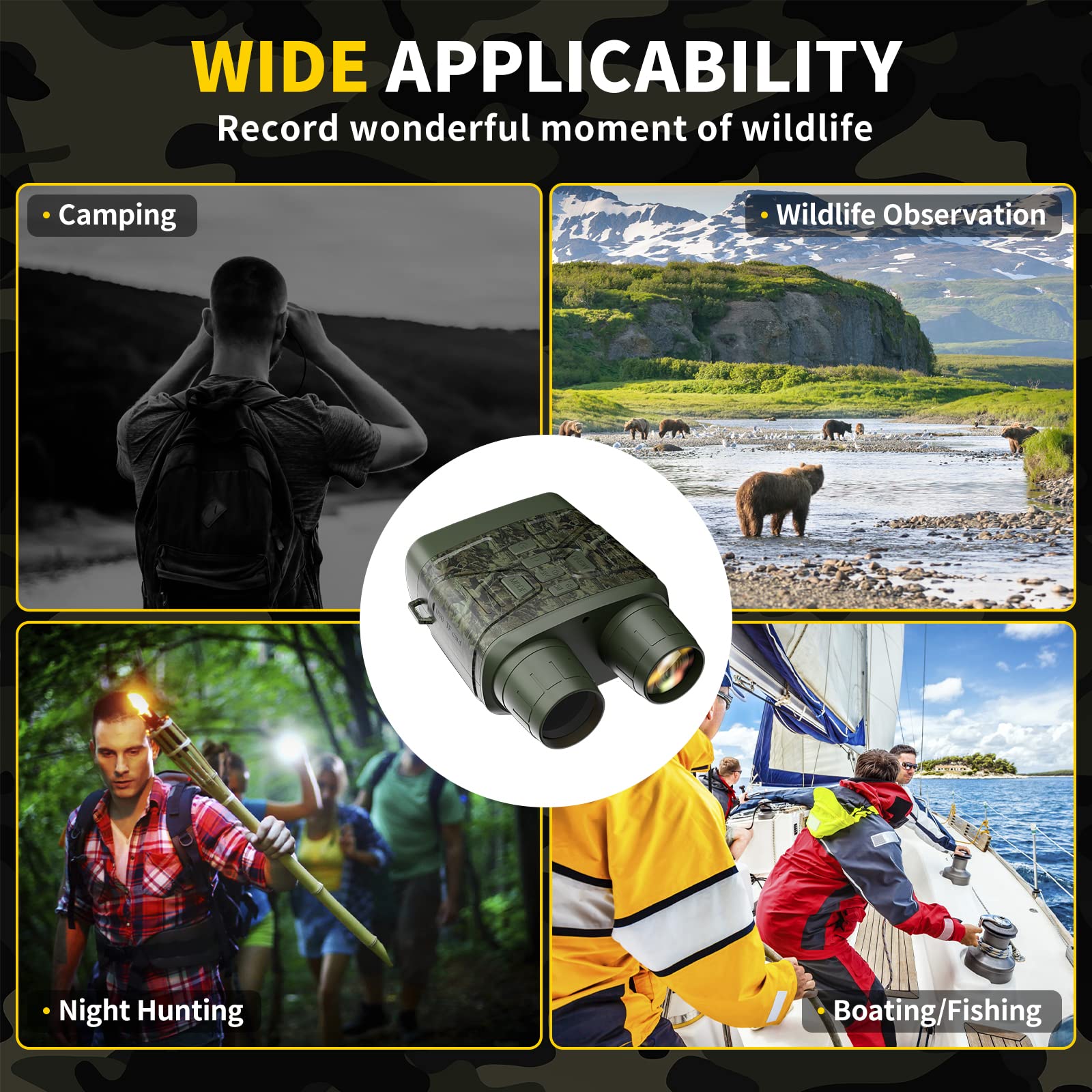 HEXEUM night vision goggles rechargeable battery keeps you exploring longer without frequent recharges.