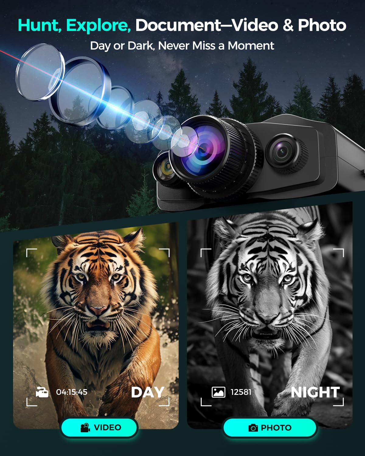 HEXEUM Night Vision Goggles waterproof body withstands rugged conditions