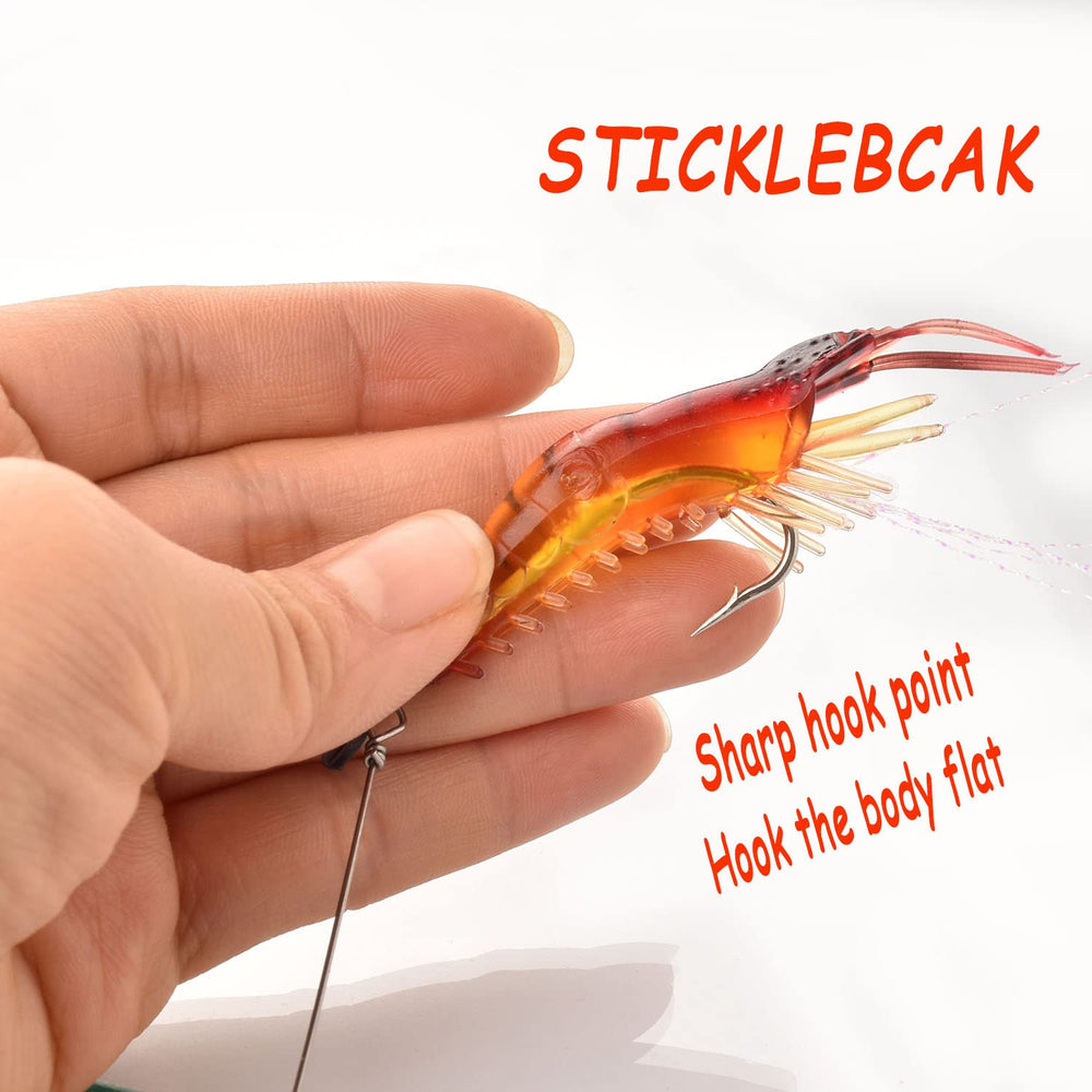 Six HEXJOZEI shrimp lures included in set