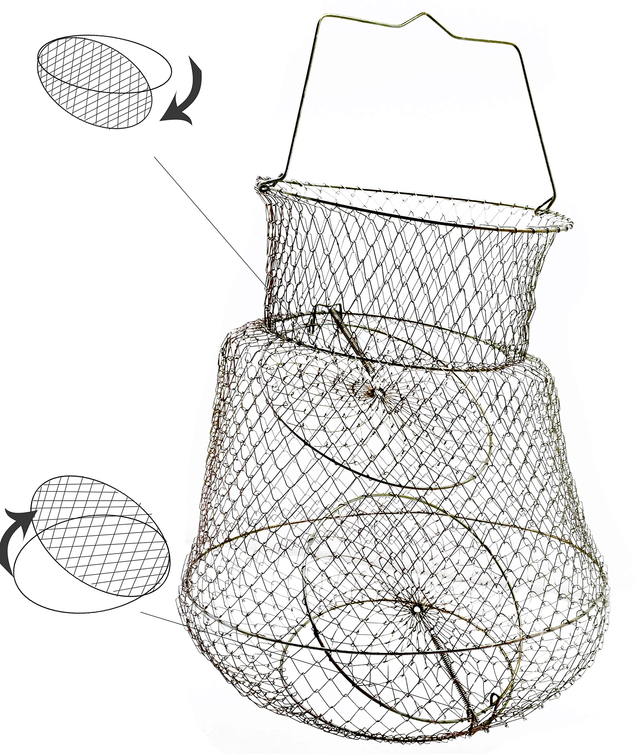 Foldable wire fish cage suitable for crabs and fish