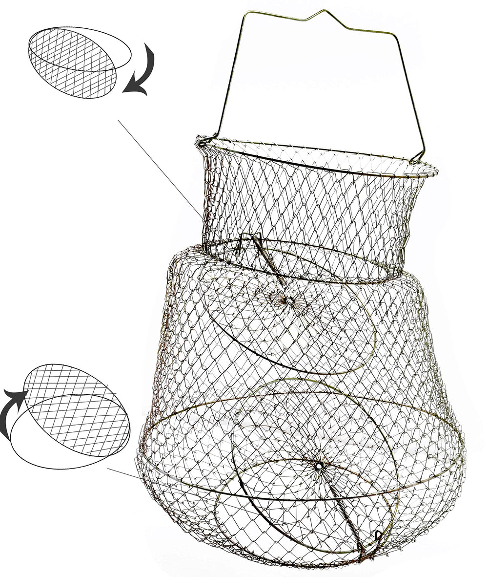 Foldable wire fish cage suitable for crabs and fish