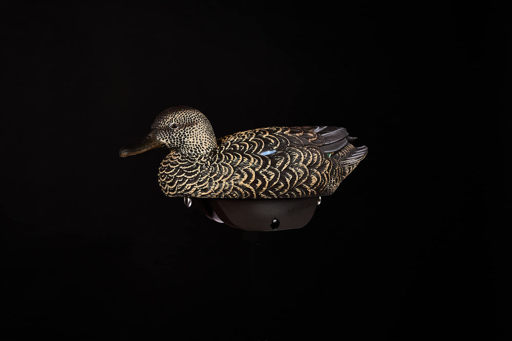 Heyday Blue Wing Teal decoy closeup texture enhances visual appeal.