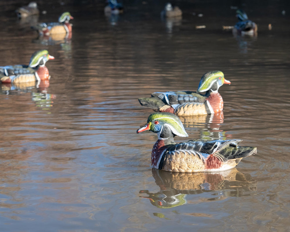 HEYDAY Wood Duck Decoys Removable Self-Righting Keel Weights enable quick orientation