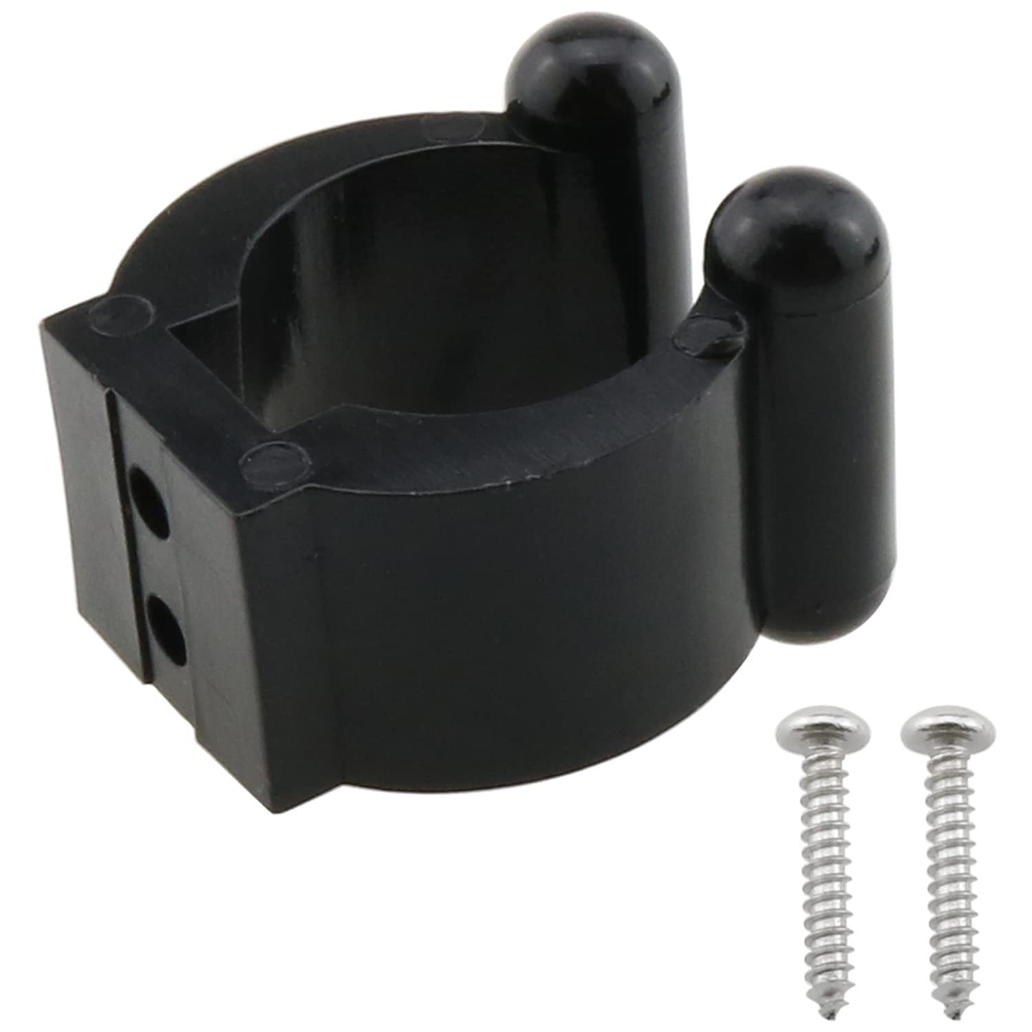 Wall-mounted Heyous clip showing horizontal fishing rod storage