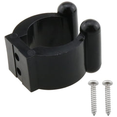 Wall-mounted Heyous clip showing horizontal fishing rod storage