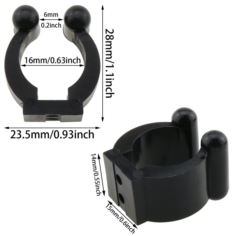 Close-up of nylon fishing rod clip gripping a fishing rod