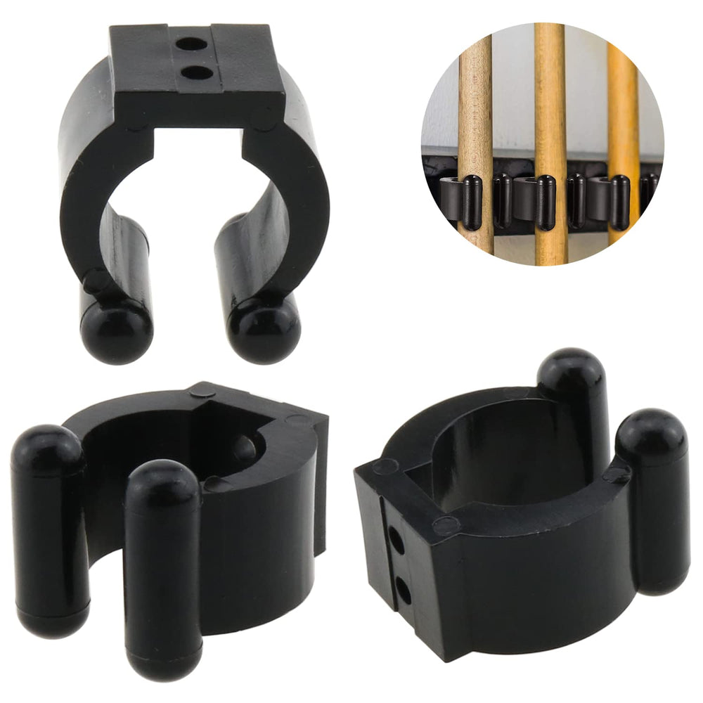 Set of 10 clips with screws for fishing rod and billiards cues