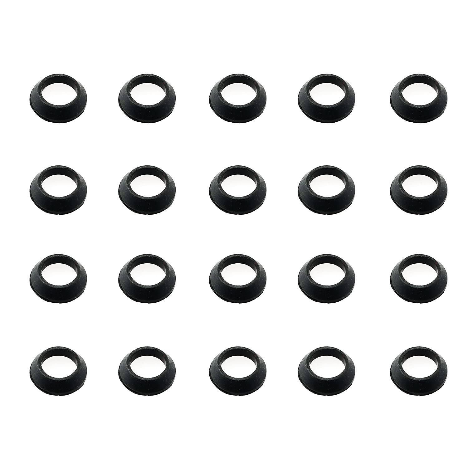 Rubber winding rings for fishing rod building, 10mm inner diameter, 15mm outer diameter, black