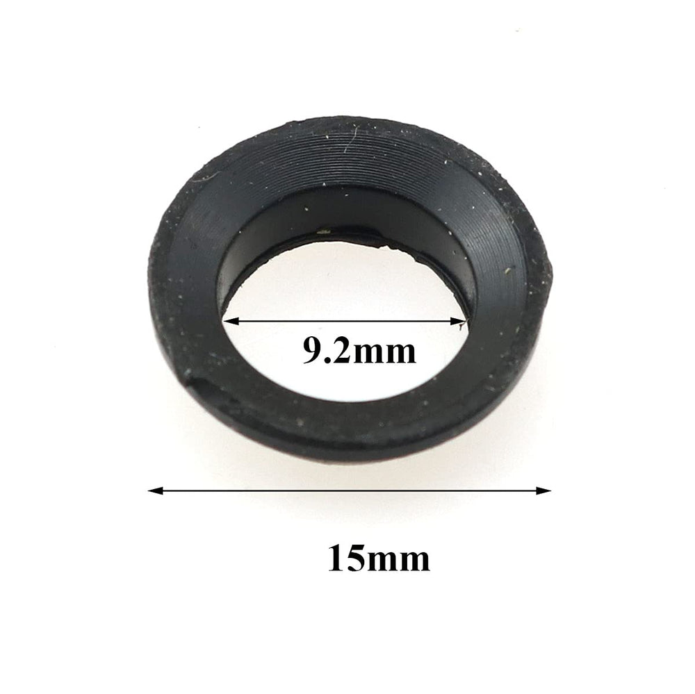 Close-up of rubber winding ring for rod construction, 10x15mm, black