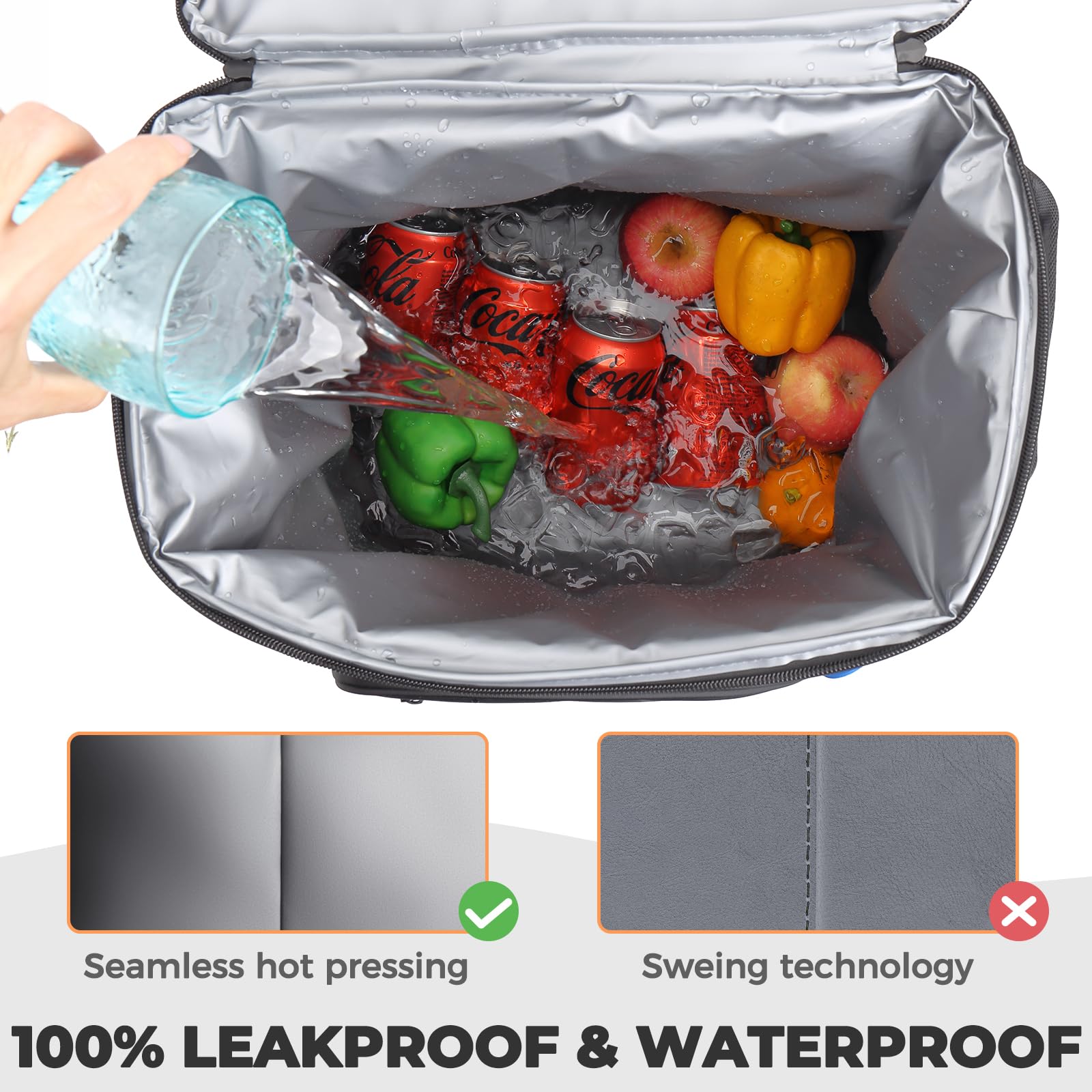 HEYTRIP cooler backpack back panel view emphasizing ergonomic padding for comfort
