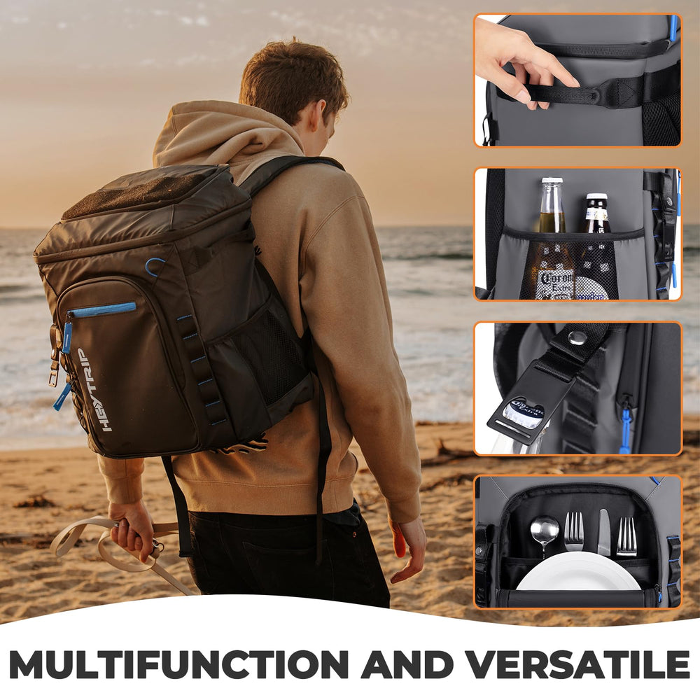 HEYTRIP cooler backpack nametape top area for personalization and style