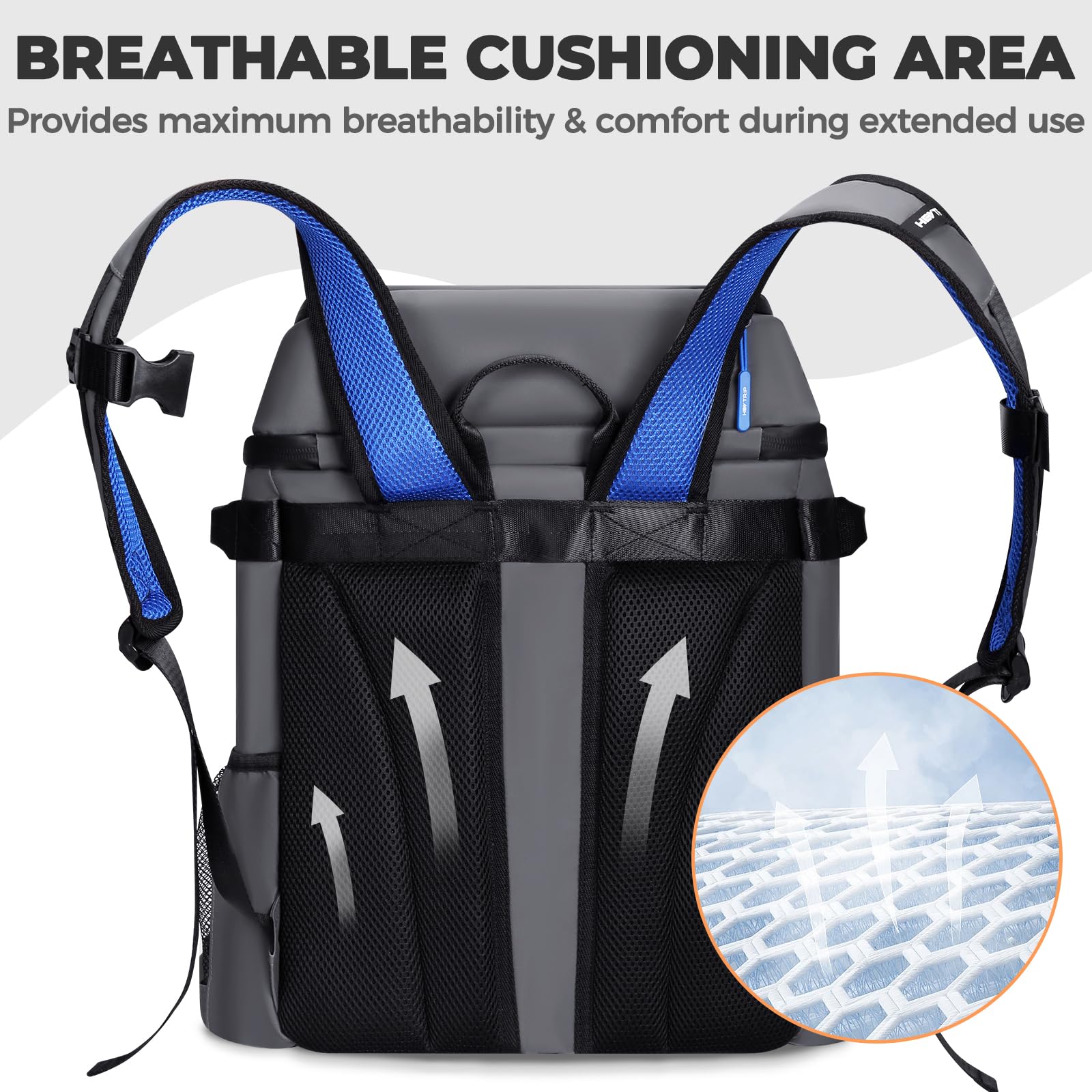 HEYTRIP cooler backpack top pocket view for quick items and valuables within reach