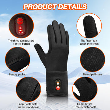 hfshimlux heated glove liner fingertips demonstrate touchscreen compatibility for devices