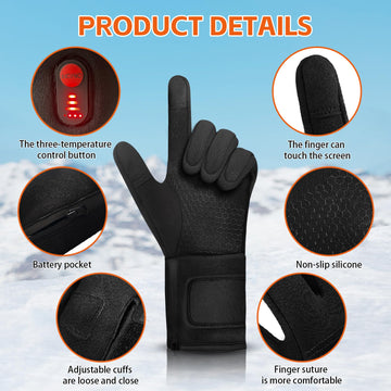 Hfshimlux heated gloves palm anti-slip silicone ensures secure grip
