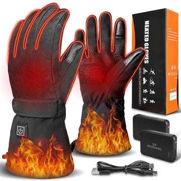 Hfshimlux heated gloves battery indicator shows remaining power for planning use.