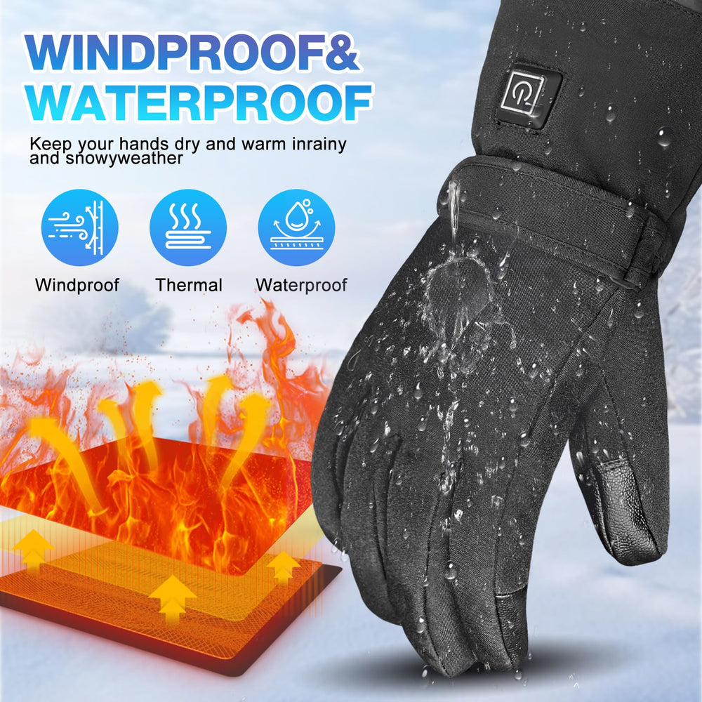 Hfshimlux heated gloves with adjustable wrist strap for secure fit during winter activities