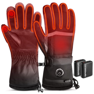 Hfshimlux heated gloves black XL front view for winter warmth and touchscreen use