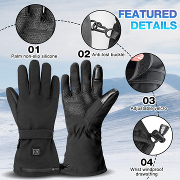 Hfshimlux heated gloves conductive fingertips enabling touch screen use outdoors
