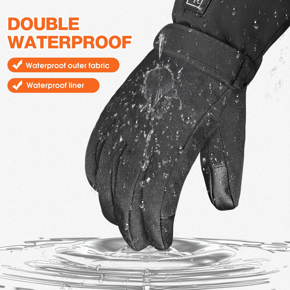 Hfshimlux heated gloves non-slip palm ensures secure grip in cold weather.