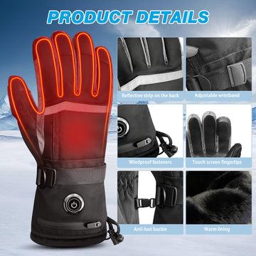 Hfshimlux heated gloves reflective strips for better night visibility