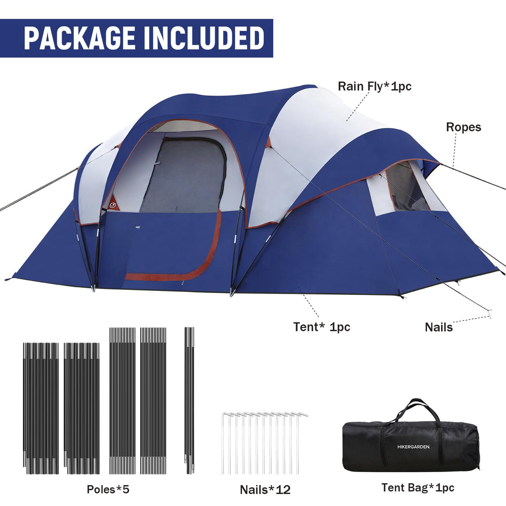 HG Hikergarden 10p tent setup with carry bag for easy transport