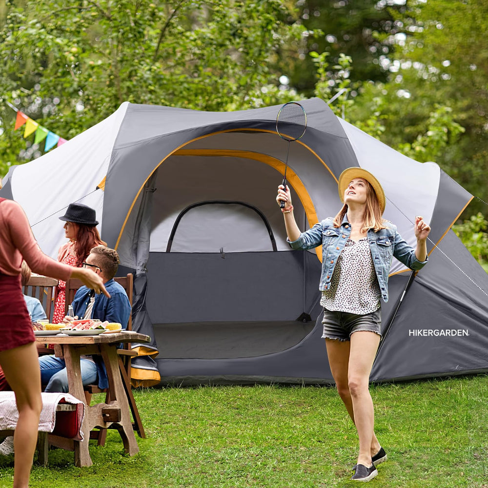 HG Hikergarden 10P tent ventilation with mesh panels and airflow