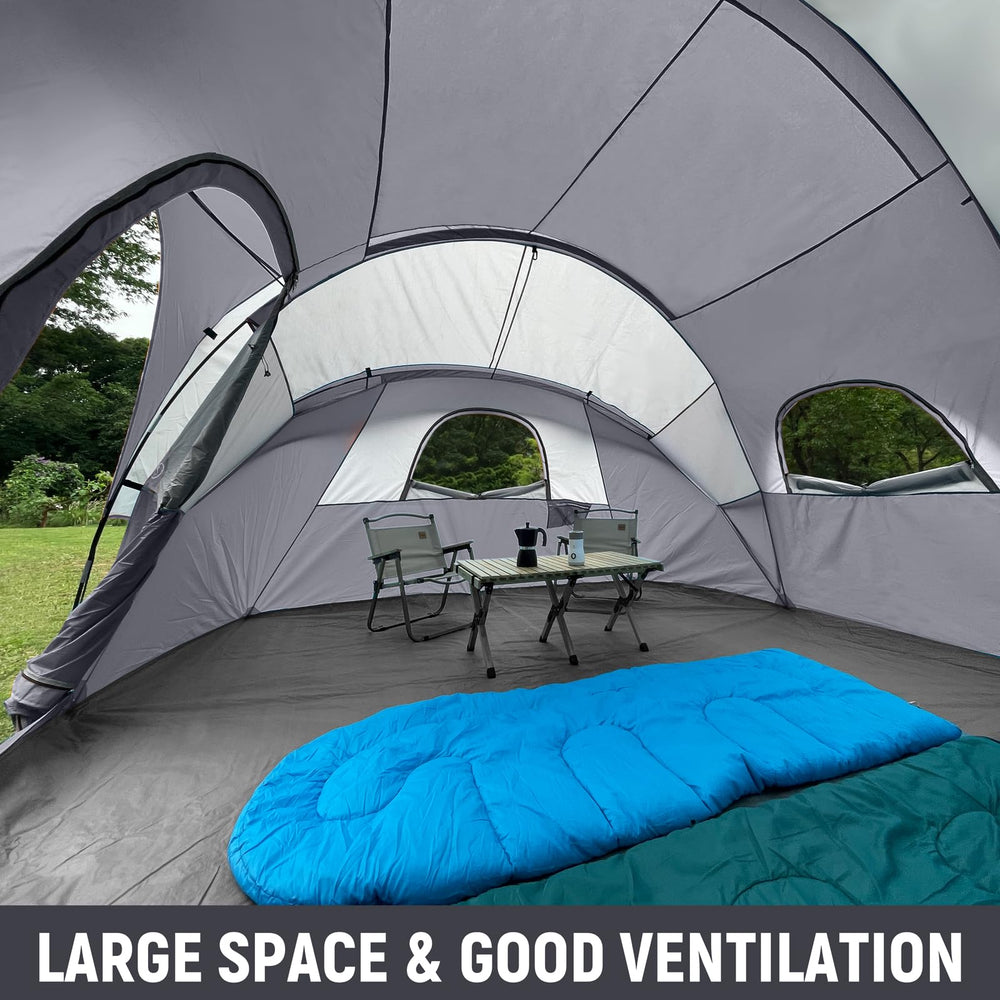 HG Hikergarden 10P tent windproof build withstands breezy conditions