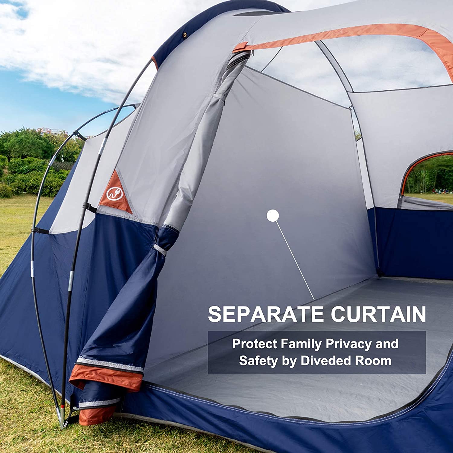 HG Hikergarden front view highlights spacious headroom for 10 guests.