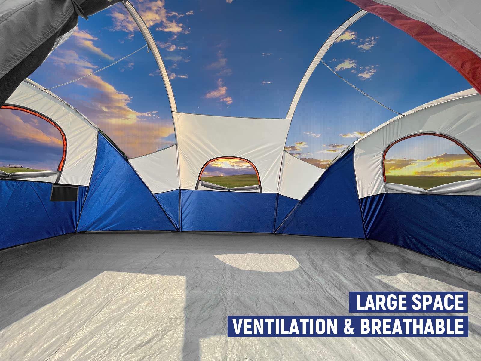 HG Hikergarden tent mesh windows promote airy ventilation.