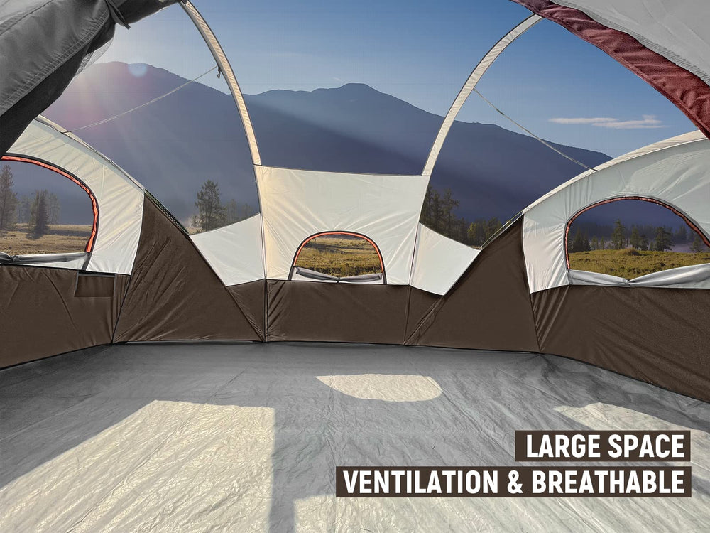 HG Hikergarden 10person tent ventilation-mesh showcases breathable design for comfort.