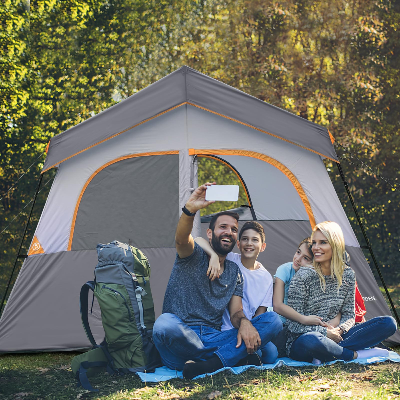 HG Hikergarden 6P tent easy-setup-carry-bag enables quick family camping trips