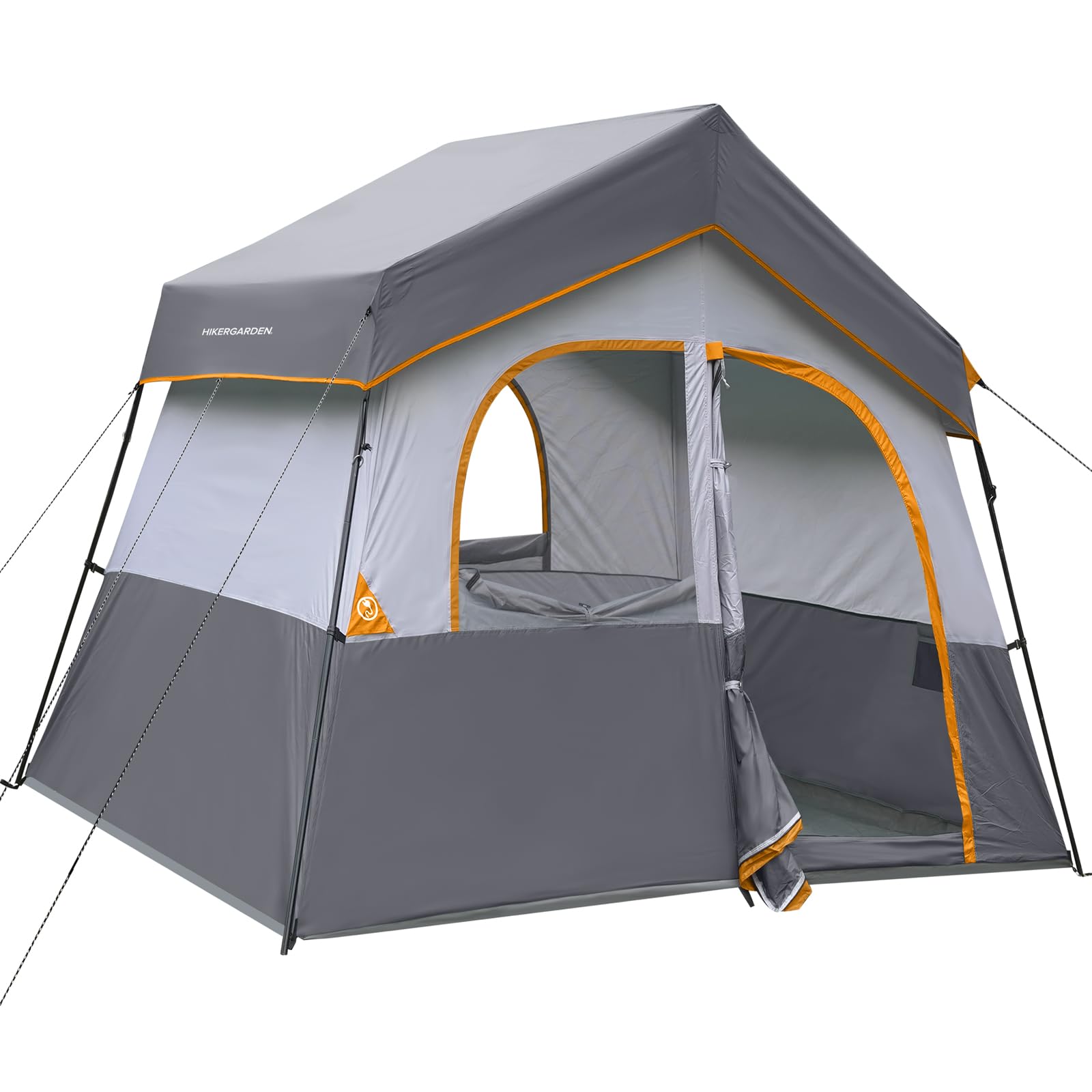 HG Hikergarden 6P tent front view showing spacious living area for family camping