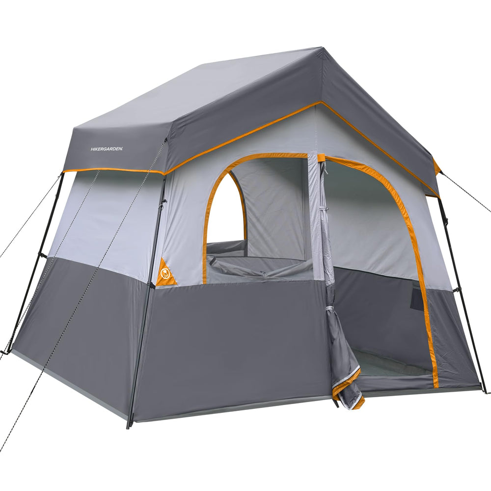 HG Hikergarden 6P tent front view showing spacious living area for family camping