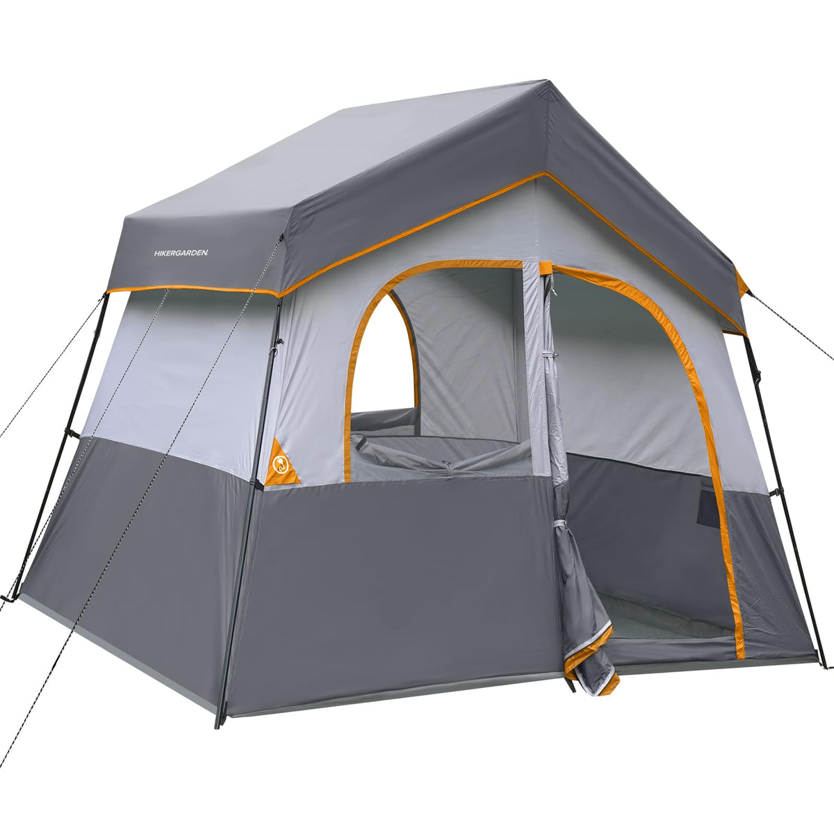 HG Hikergarden 6P tent front view showing spacious living area for family camping