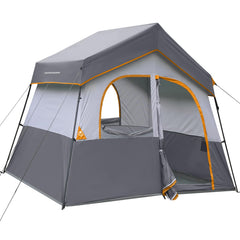 HG Hikergarden 6P tent front view showing spacious living area for family camping