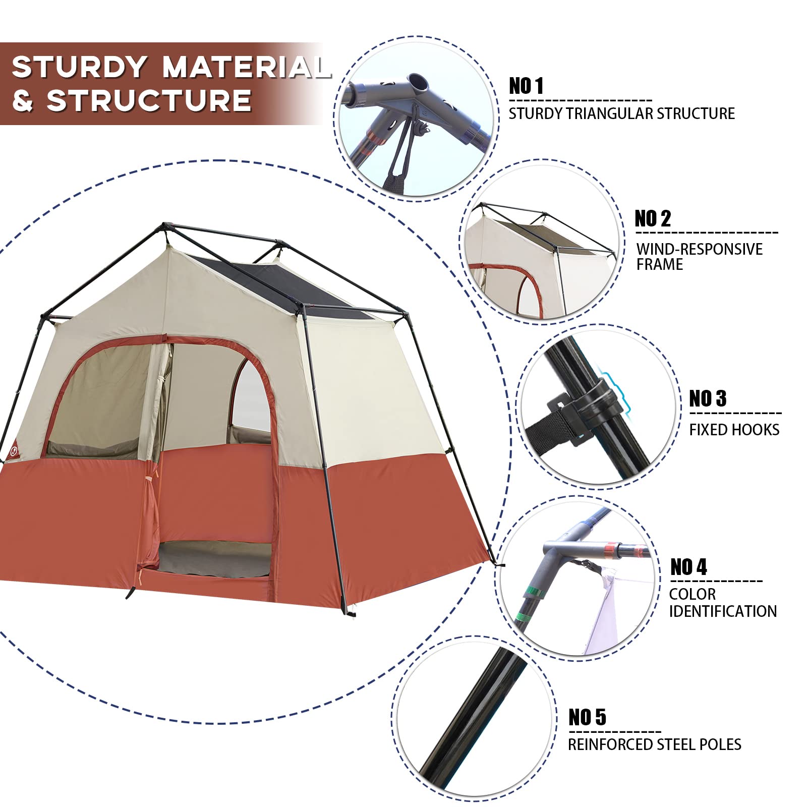 HG HIKERGARDEN 6P ventilation with large mesh panels