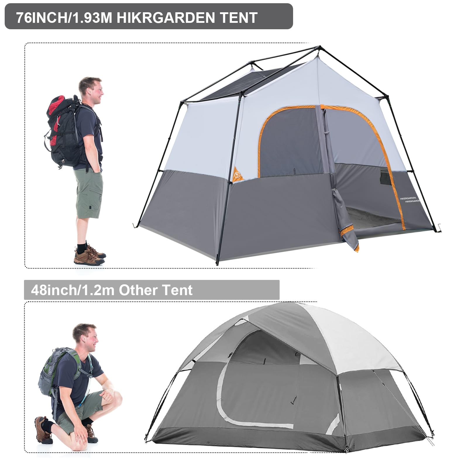 HG Hikergarden 6P tent waterproof-windproof design protects gear in rain and gusts