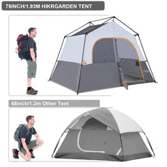 HG Hikergarden 6P tent waterproof-windproof design protects gear in rain and gusts