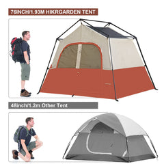 HG HIKERGARDEN 6P windproof poles provide stable setup