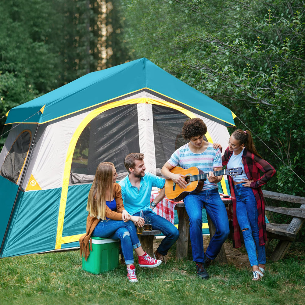 HG Hikergarden 8p tent e-port setup carry bag enables easy power access