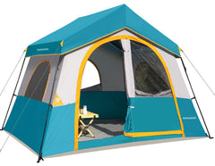 HG Hikergarden 8-person tent interior shows roomy space for sleeping and family lounging