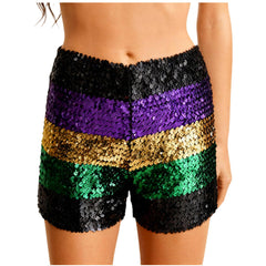 HGps8w sequins carnival shorts color block design for party nights