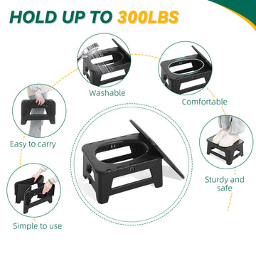 HHuanwfer folding toilet stool with storage bag for easy transport
