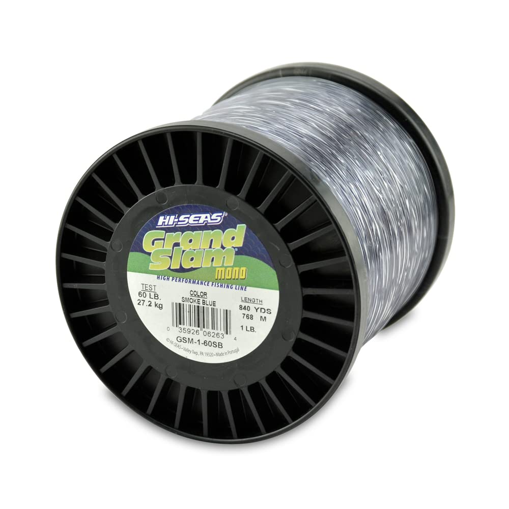 Hi-Seas Grand Slam monofilament line 60lb spool shows strong, durable spool detail.